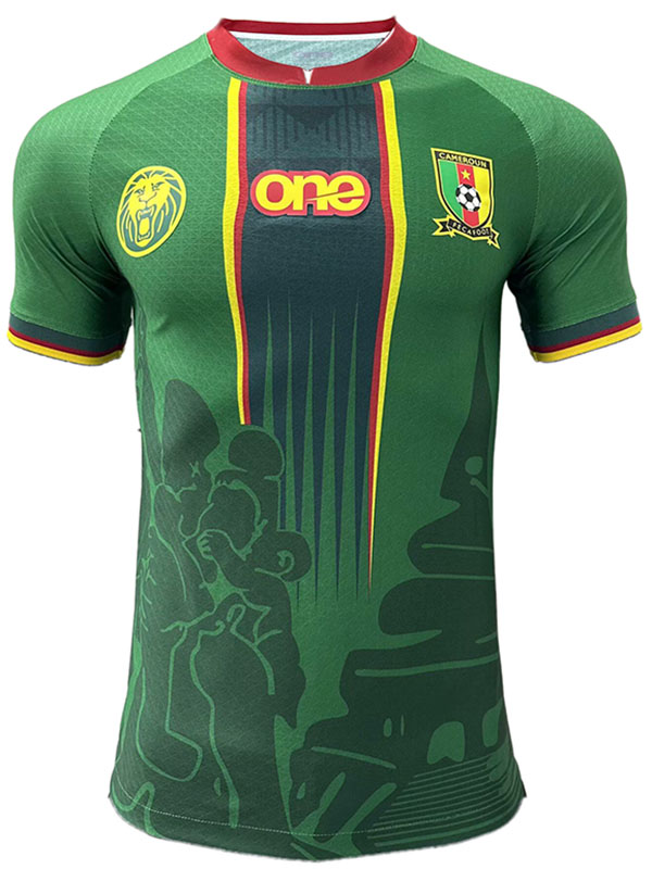 Cameroon olympic away jersey player's green soccer uniform men's second football kit sports top shirt 2023